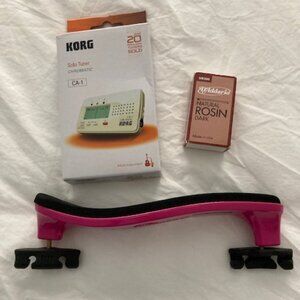 hot pink violin chin rest and accessories